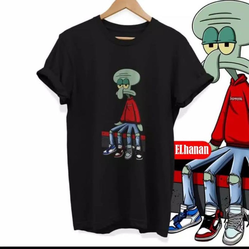fourfashion Kaos Distro ELhanan SQUIDWAARD AJ 1 Black EL012