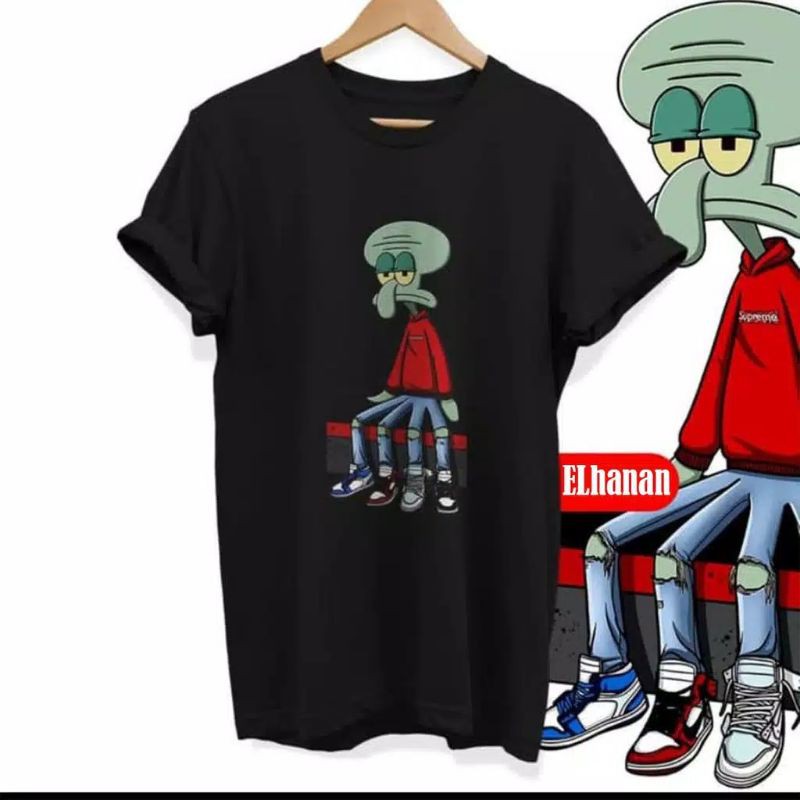 fourfashion Kaos Distro ELhanan SQUIDWAARD AJ 1 Black EL012