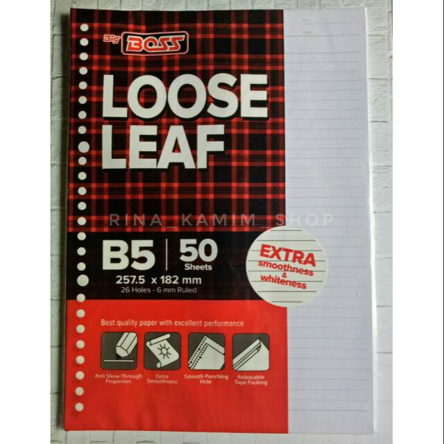 

Kertas loose leaf merek Big Boss