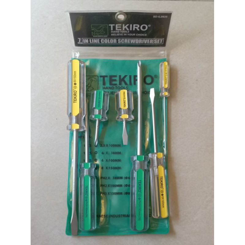 Obeng kristal set 7 pcs  Tekiro (+) 3 pcs (-)  4 pcs