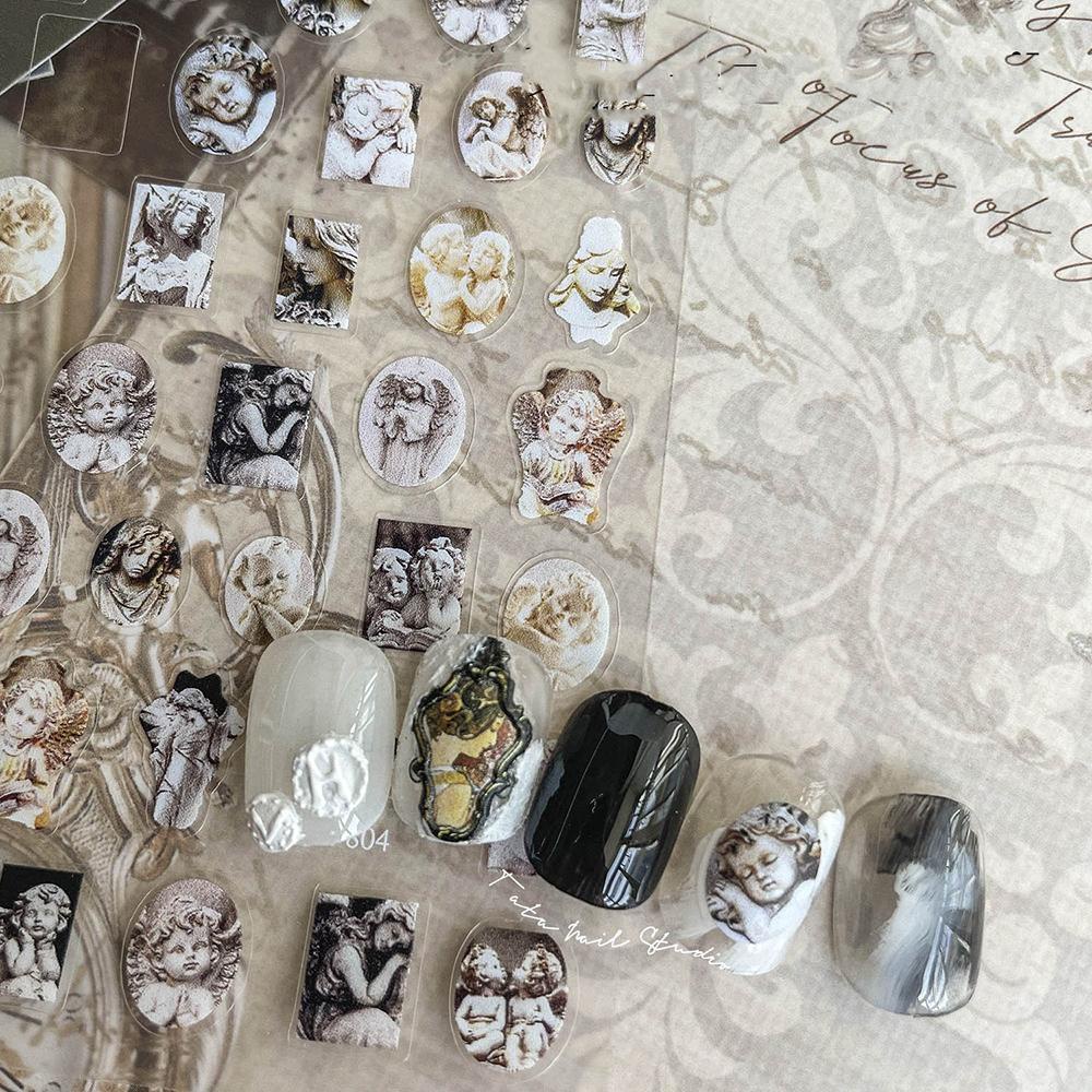 Agustina Stiker Nail Art Gaya Boho Motif Klasik Retro Manicure Aksesoris