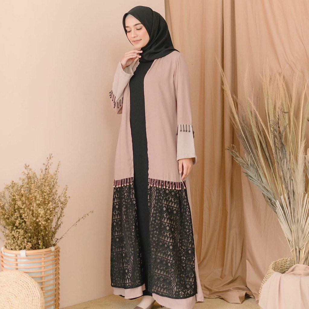 

Irsalina Adhilna Abaya Outer Tawny-Nude