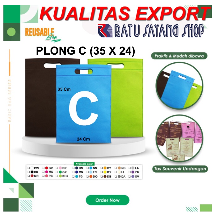 

TAS SPUNBOND POLOS MODEL PLONG C (35 X 24) KUALITAS EXPORT