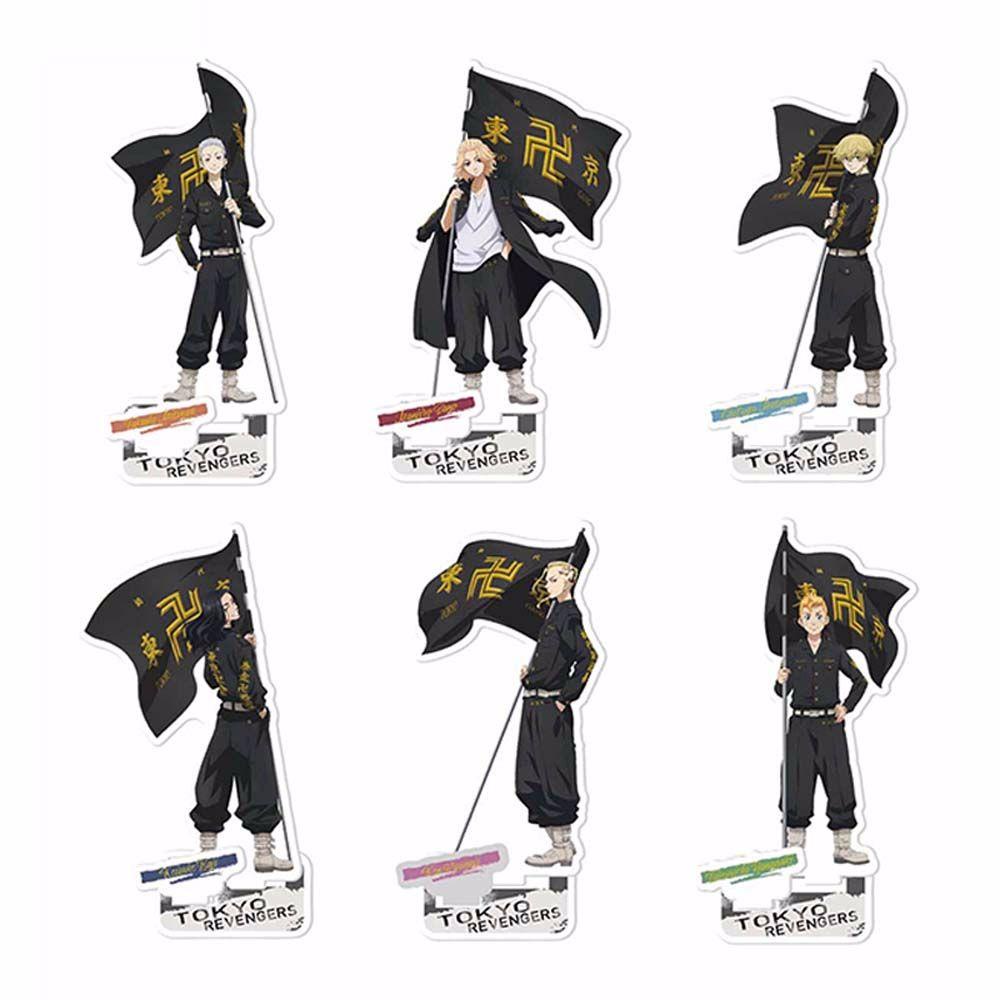 [Elegan] Mainan Dekorasi Fashion Anime Kartun Tokyo Revengers Hanagaki Takedao Ken Desktop Standing Card Takemichi Ryumiya Figure Model Plat