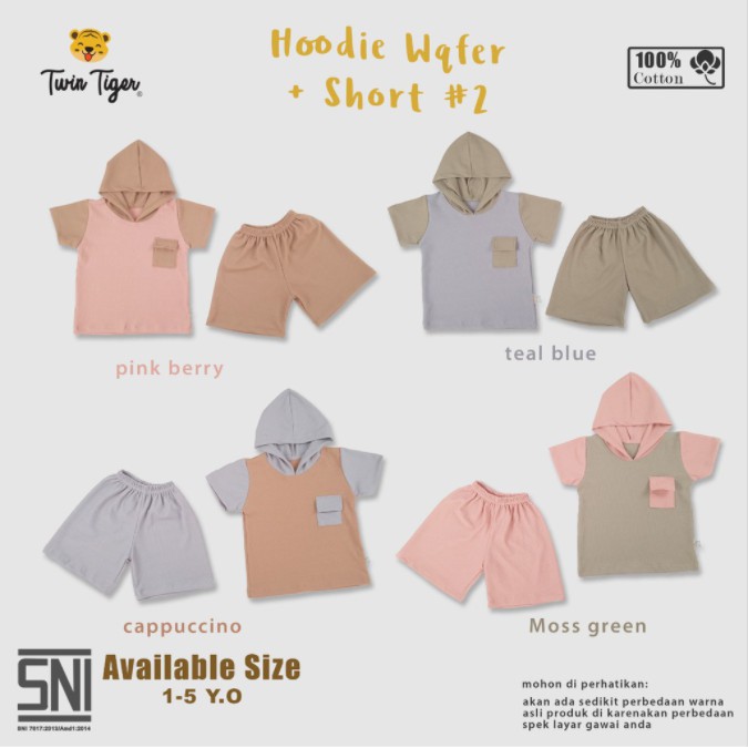 Twin Tiger Hoodie / Lala Wafer Set 0-5 Tahun Setelan Anak Kekinian Lucu Murah CBKS