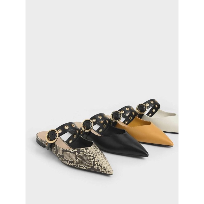 [7.7 Boombastis Sale⚡] - SEPATU SHOES WANITA CKS330 EYELET EMBELLISHED MULES  PREMIUM IMPORT