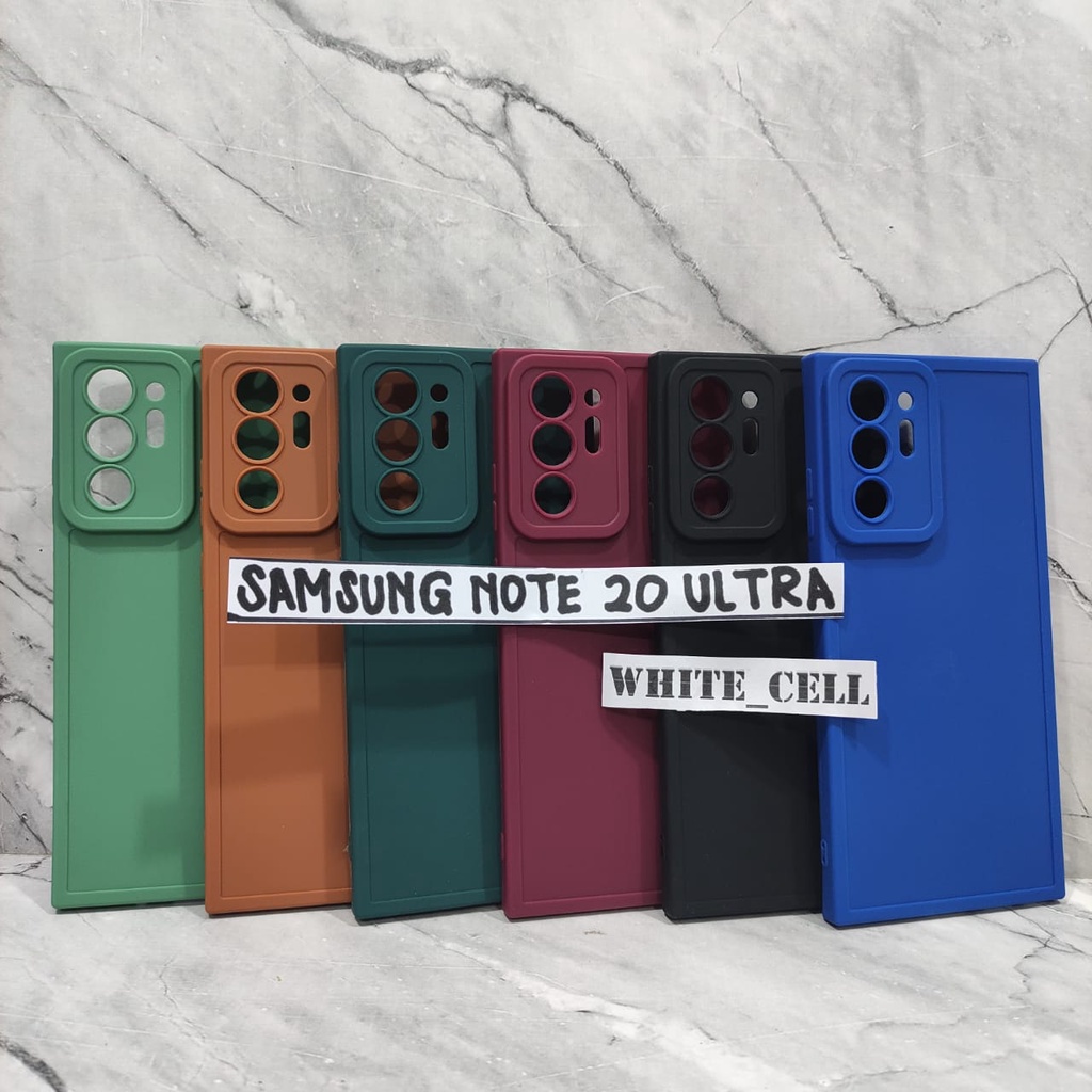 SoftCase ProCamera Silicon Matte Case Full Cover Samsung Note 10 Pro Note 10 Plus Note 20 Note 20 Plus Note 20 Ultra Note 8 Note 9 White_Cell