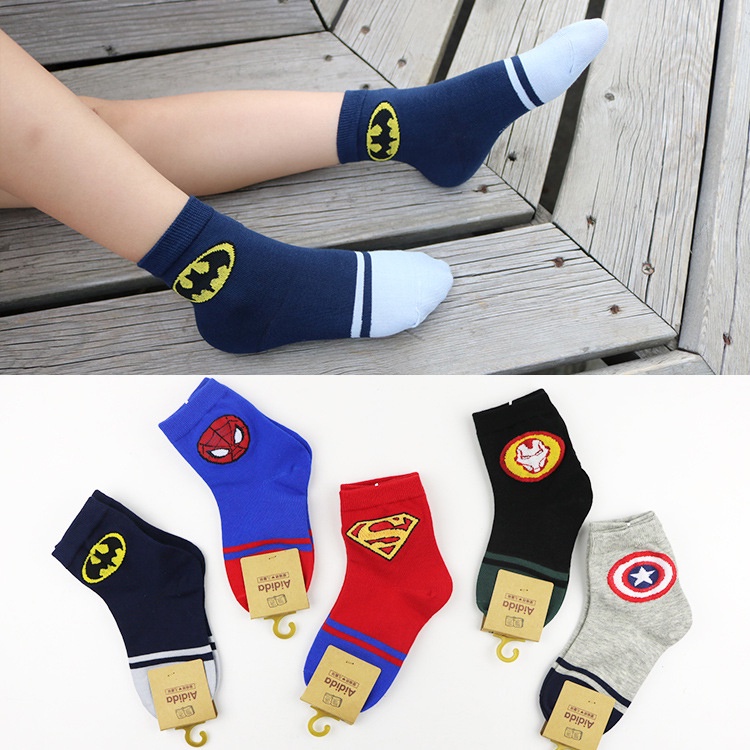 KAOS KAKI ANAK LAKI LAKI KOREA KEKINIAN UMUR 1 -12 TAHUN KAUS KAKI SEKOLAH SUPERHERO SUPERMAN A1sA