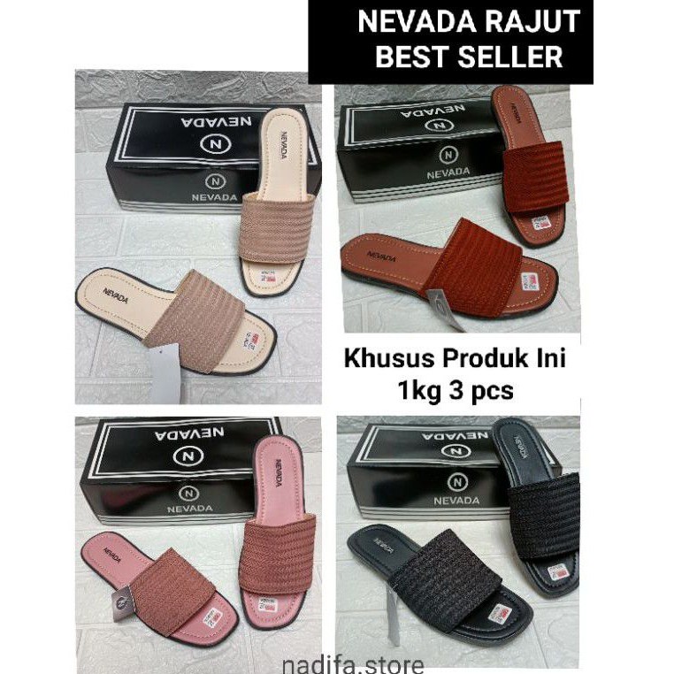 Sandal Slop rajut NVD | Sandal Rajut Cewek