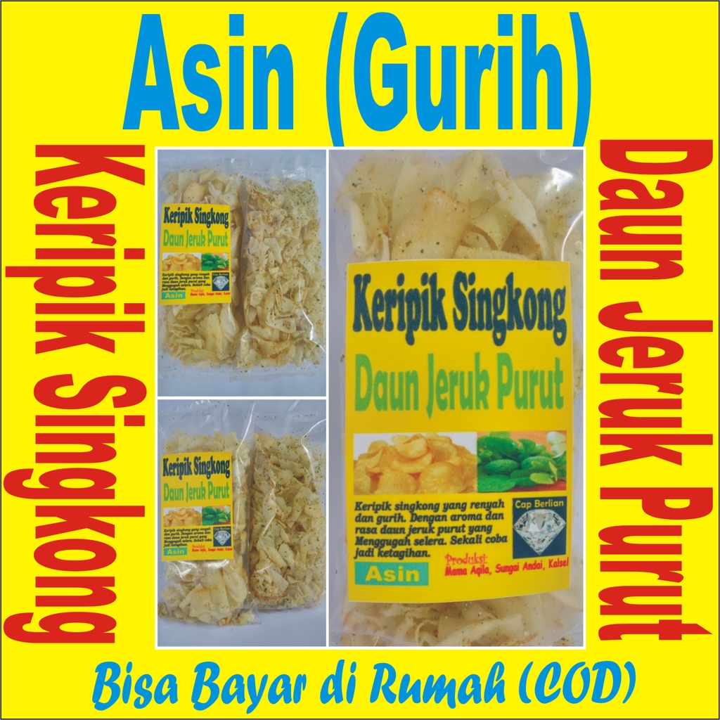 

(Asin Gurih) Keripik Singkong Daun Jeruk Purut | Keripik Singkong Daun Jeruk