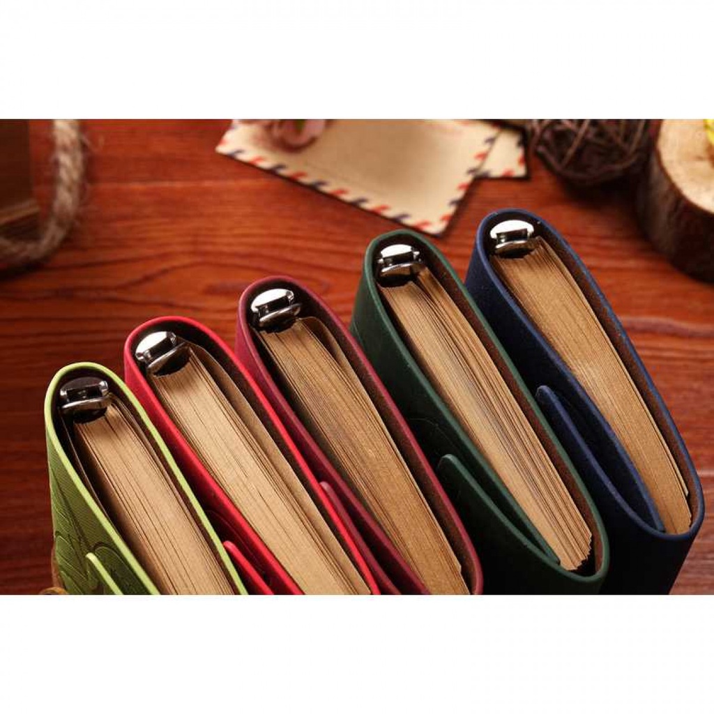 

RB Buku Catatan Binder Kulit Retro Leaf Kertas A5 185 x 130 mm