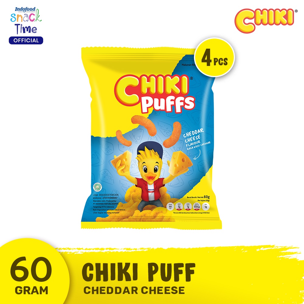 

Chiki Puffs Cheddar Cheese 60 Gr - 4 Pcs