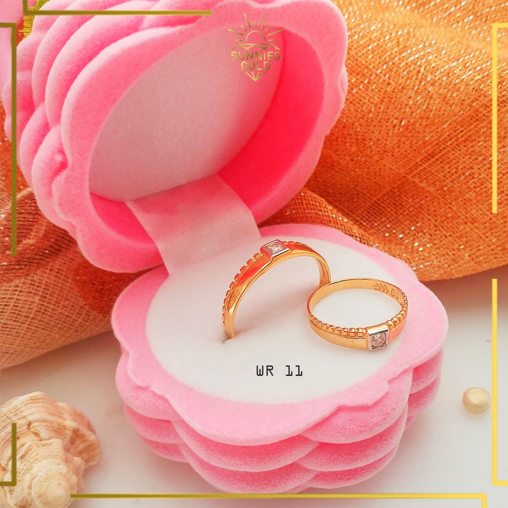 CINCIN COUPLE EMAS ASLI KADAR 8 KARAT SATUAN ATAU SEPASANG CINCIN KAWIN DEWASA SIMPEL POLOS WR 11