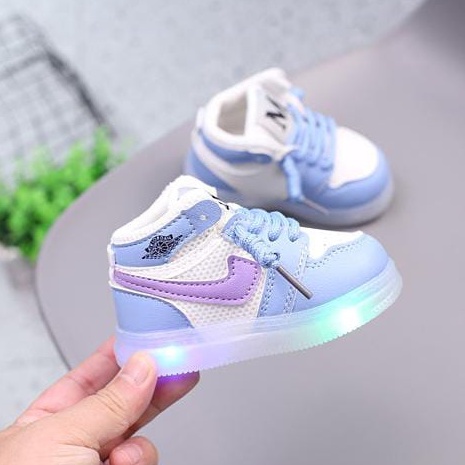 Minyun LED Sepatu Anak Sport Sneaker Anak Size 21-30 Usia 1-5 Tahun