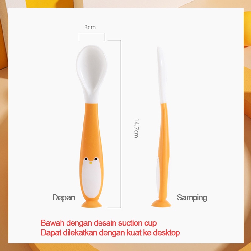 Set Garpu dan Sendok Bayi Silikon/Set garpu dan sendok bayi/Dapat ditekuk/Garpu dan sendok bayi L260