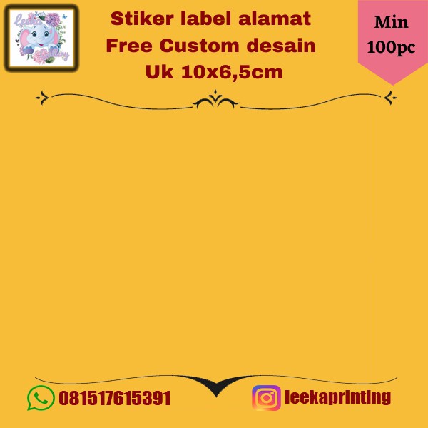 

FREE DESAIN!! Stiker Label Alamat Pengiriman Online Shop Uk 10 x 6,5 cm | Sticker label