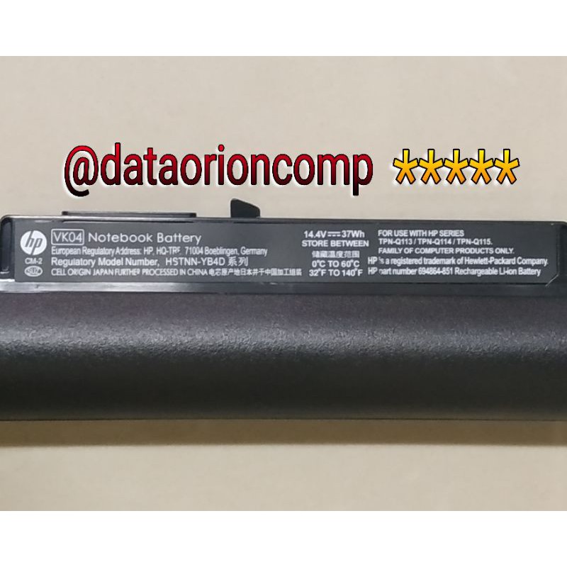 Baterai Battery HP PAVILION SLEEKBOOK 14-b000ex 14-b001ek VK04 14 b000ex 14T