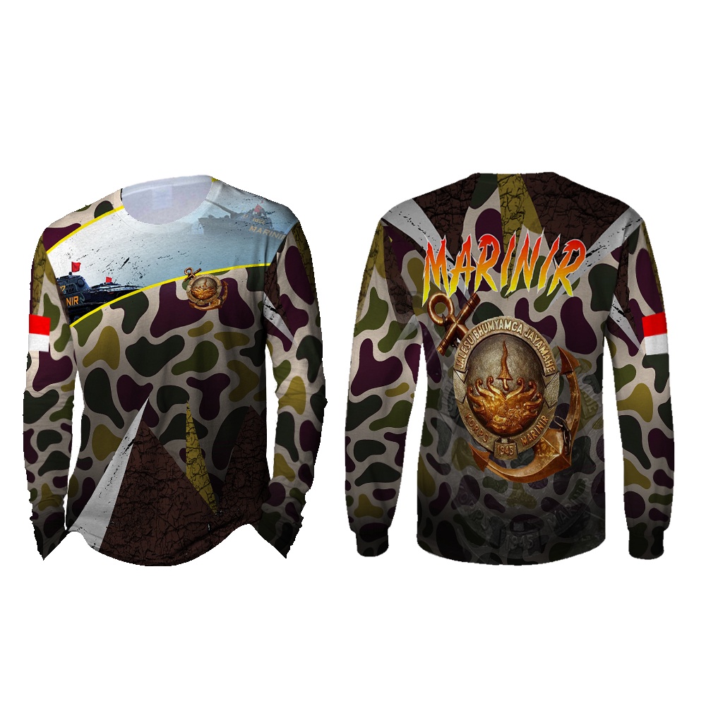 KaosArmy - Kaos Marinir Lengan Panjang Pria | Kaos Marinir TErbaru | Kaos Marinir Full Print