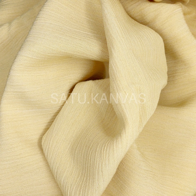 Kain RAYON CRINKLE PREMIUM-Kuning Pastel
