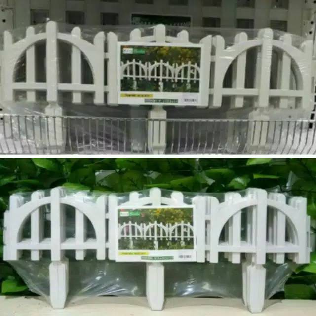 Pagar Taman Plastik 61,5 x 24,5 x 1,2 cm Putih Ecer / Pagar Tanaman Murah / Pagar Plastik