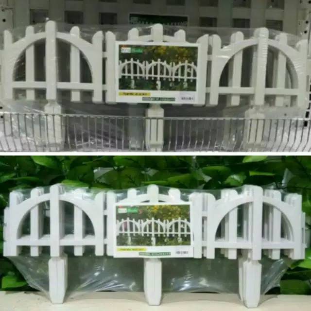 Pagar Taman Plastik 61,5 x 24,5 x 1,2 cm Putih Ecer / Pagar Tanaman Murah / Pagar Plastik