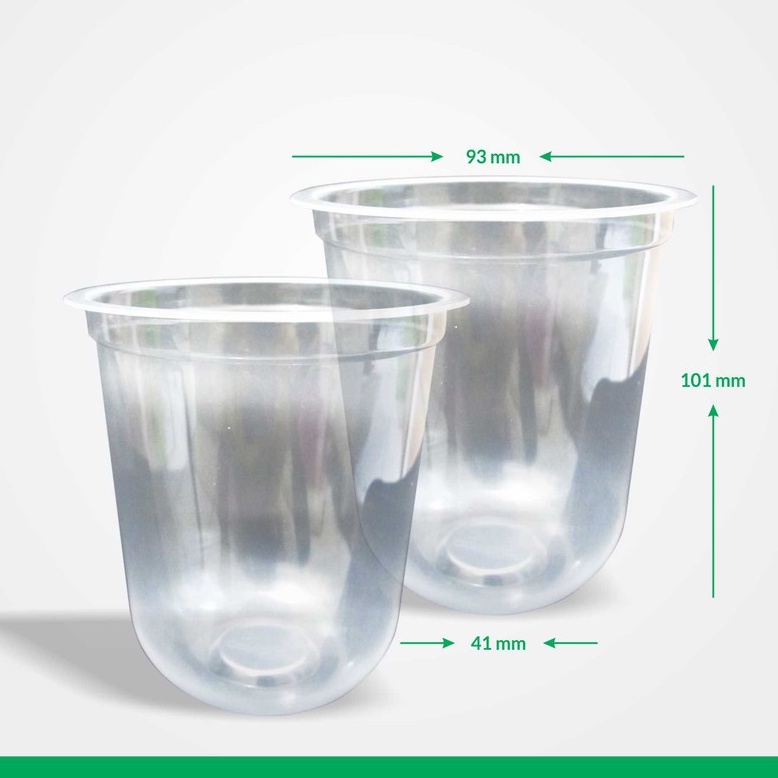 CUP U OVAL 14OZ POLYCUP ( ISI 50PCS )