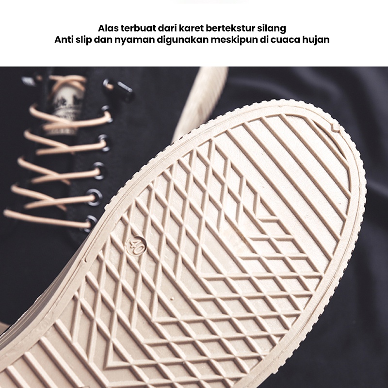 Mainland Sepatu Sneaker Fashion Kanvas Sepatu Kasual Pria KSC404