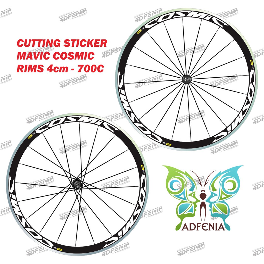 Cutting Stiker Mavic Cosmic SL Velg lebar 4 cm Cutting Sticker Rims Velg Roadbike Fixedgear 700c