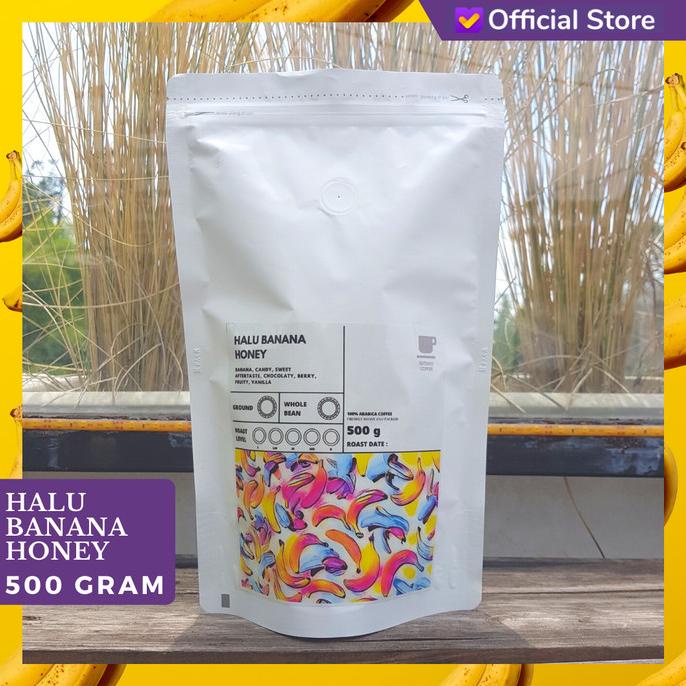 

KOPI ARABIKA HALU BANANA HONEY 500 GRAM BIJI DAN BUBUK