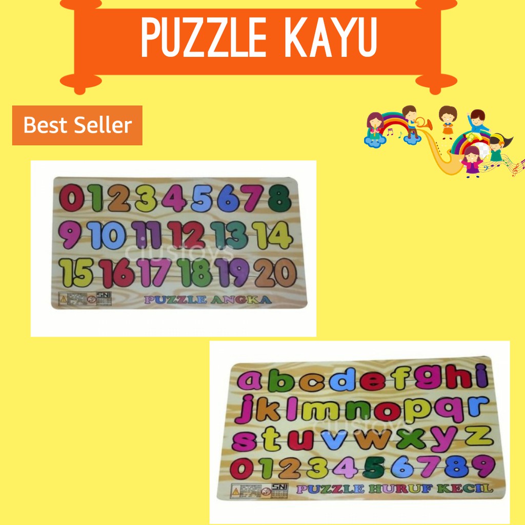 Mainan Puzzle Pazel Pazzel Kayu Game Angka Huruf Hijaiyah Hewan Buah Sayur Kendaraan Edukasi Anak