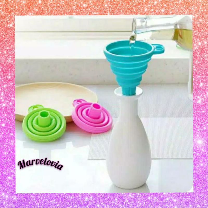 CORONG SILIKON LIPAT PORTABLE / CORONG AIR SILIKON / CORONG MINYAK SERBAGUNA SILICONE FUNNEL