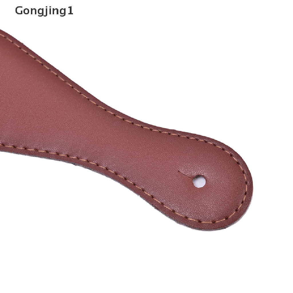 Gongjing1 Strap Adjustable Bahan Kulit Tebal Lembut Warna Coklat Untuk Gitar Akustik / Elektrik / Bass