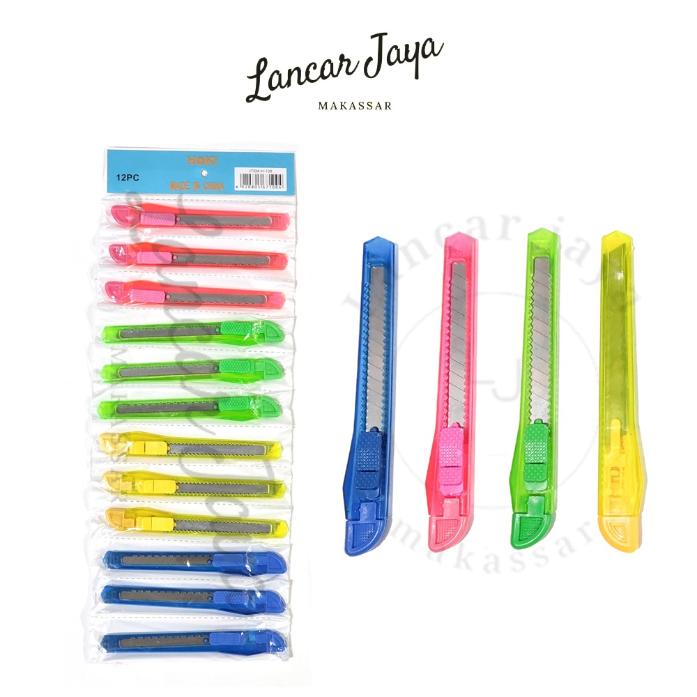 

[ 1 PACK / 12 PCS ] Alat Potong Pemotong Cutter Kecil Transparan