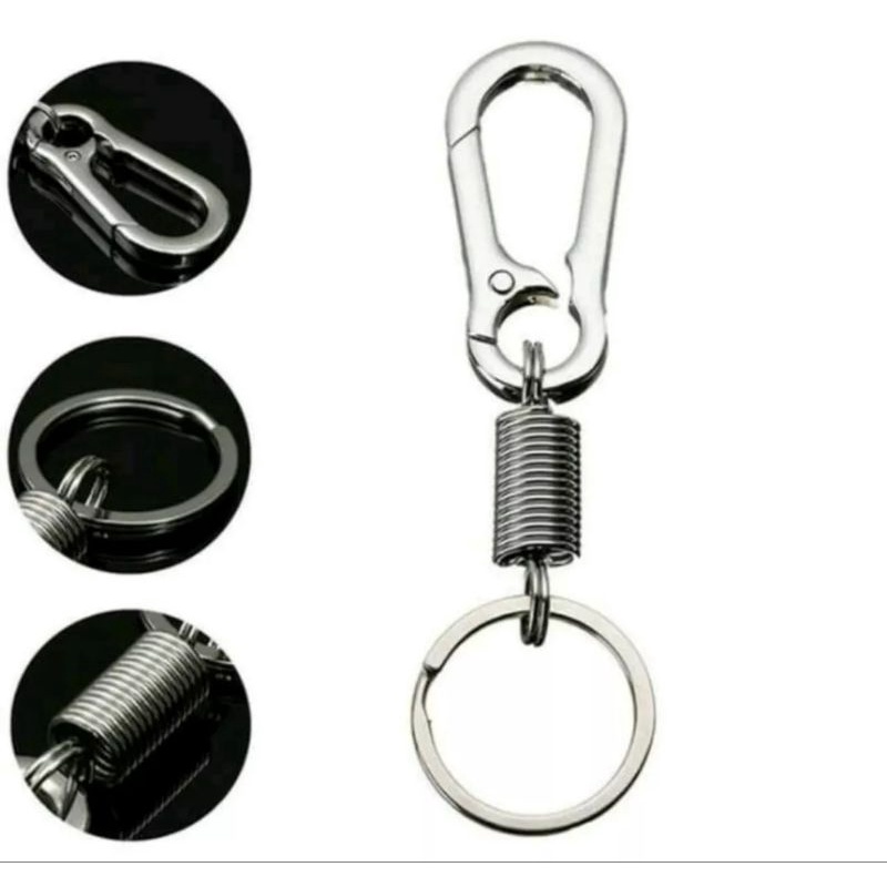 gantungan kunci ring per stainless steel/ gantungan kunci karabiner per stainless