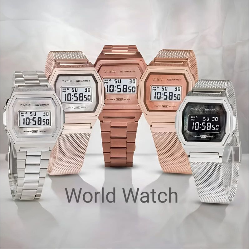 Jam Tangan Wanita Merk Casio A1000 Original Free Box