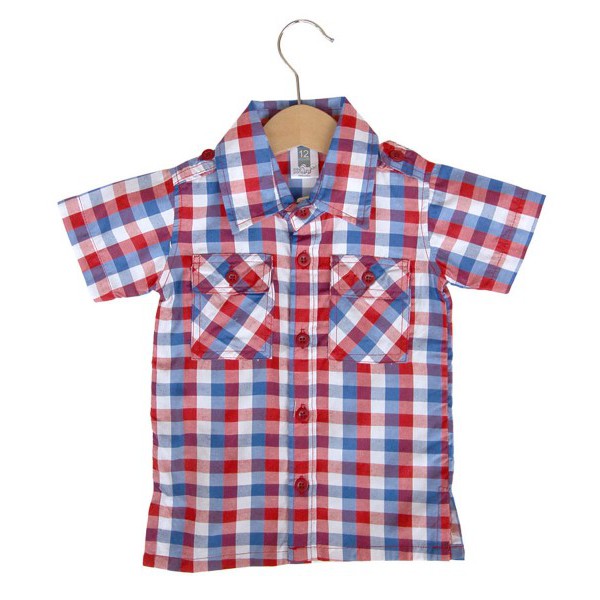 Safari Plaid Shirt – Red Blue - Kemeja Anak