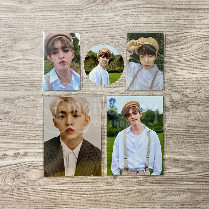 Seventeen Scoups Wonwoo An Ode Hope Beret / Baret PC / Photocard & Circle Sticker & Postcard Kihno T