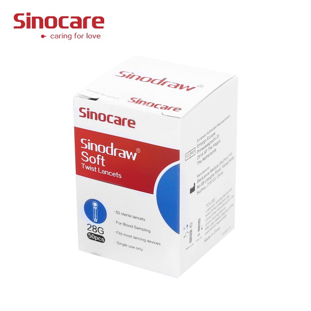 Blood Lancet 28G Isi 50pcs Sinocare Sinodraw Jarum 28G - Jarum Cek Darah