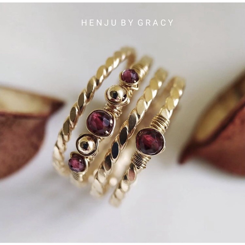 Henju By Gracy | Stacking Gemstone Ring | Special Gemstone Ring | Birthstone Ring | 14K Gold Filled 