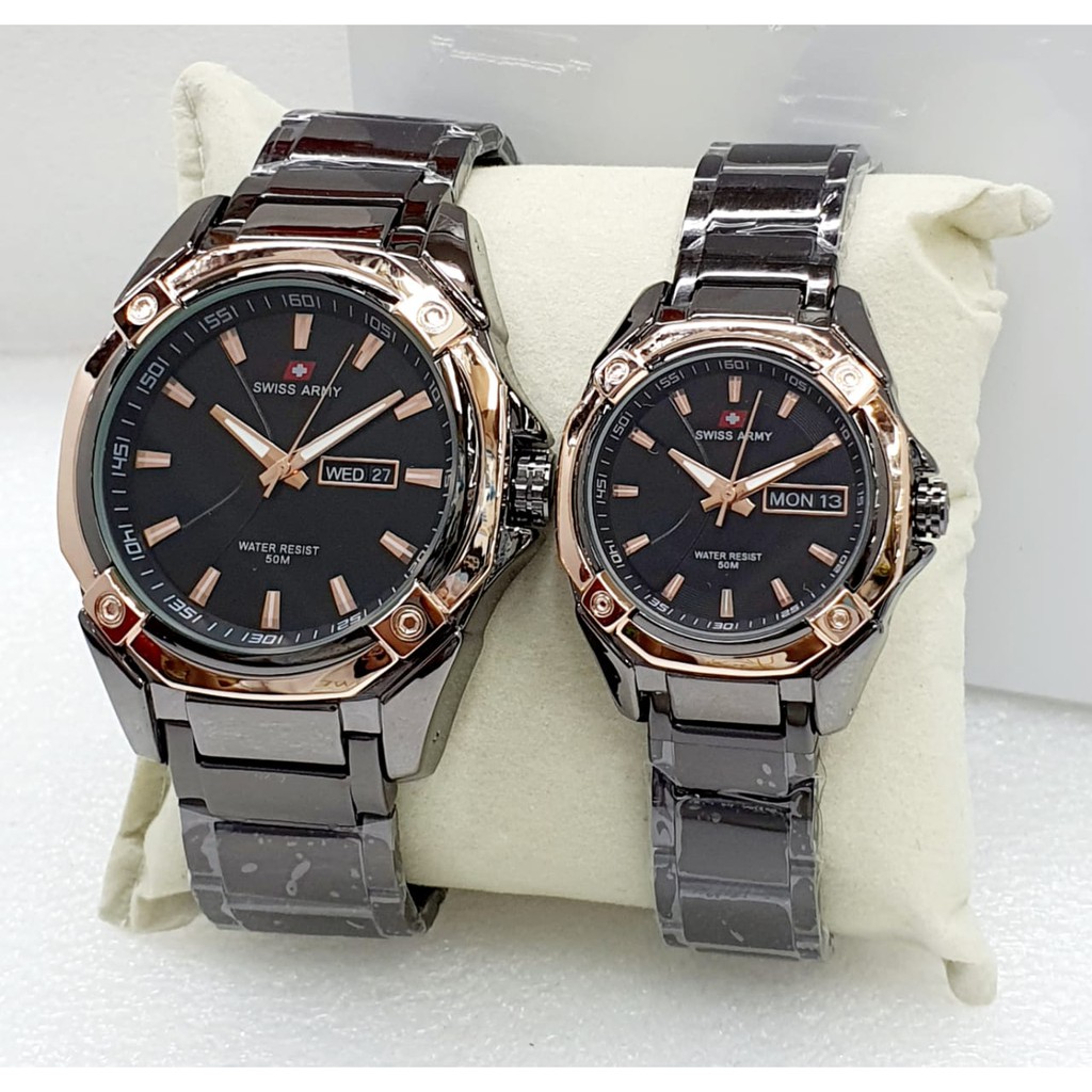 Jam Tangan Couple SA5169 Rantai Date & Day Aktif