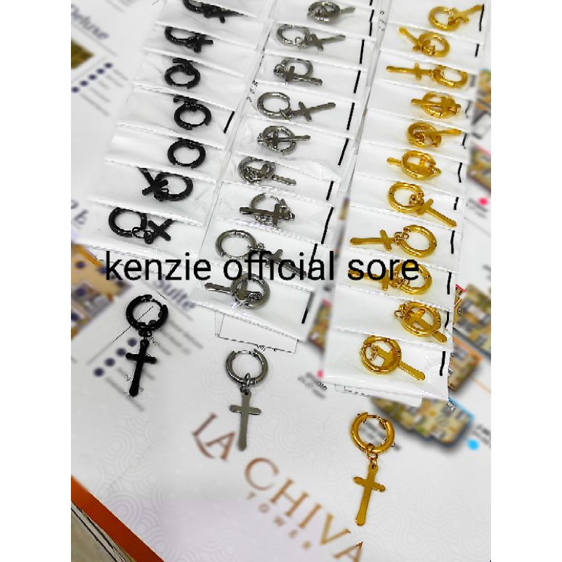 Anting giwang model jurai salib isi 12 pcs