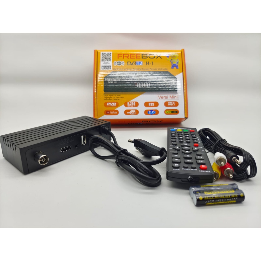 BERKAT HEROIK-Set Top Box TV Digital DVB T2   FREEBOX (Kuning) tanpa  HDM1