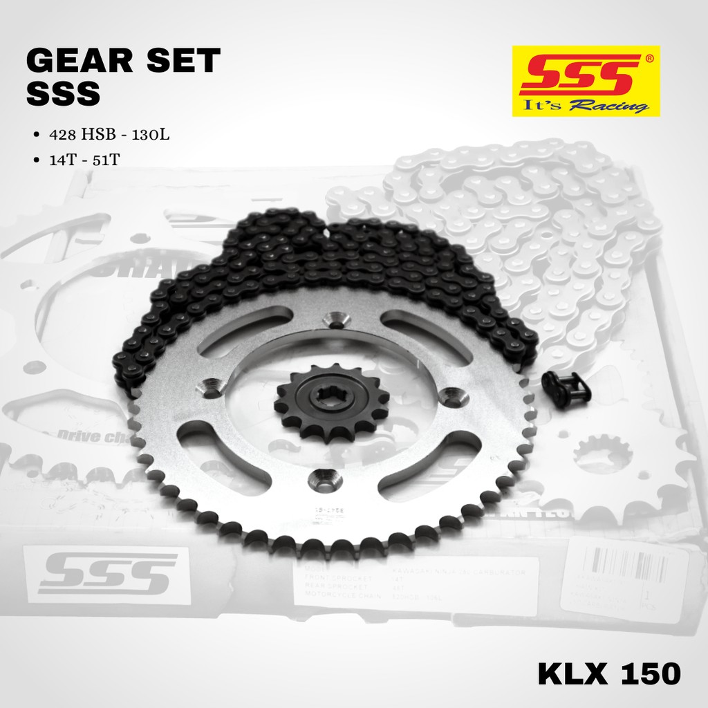 Gear gir set paket sss Klx 150 428 14 51