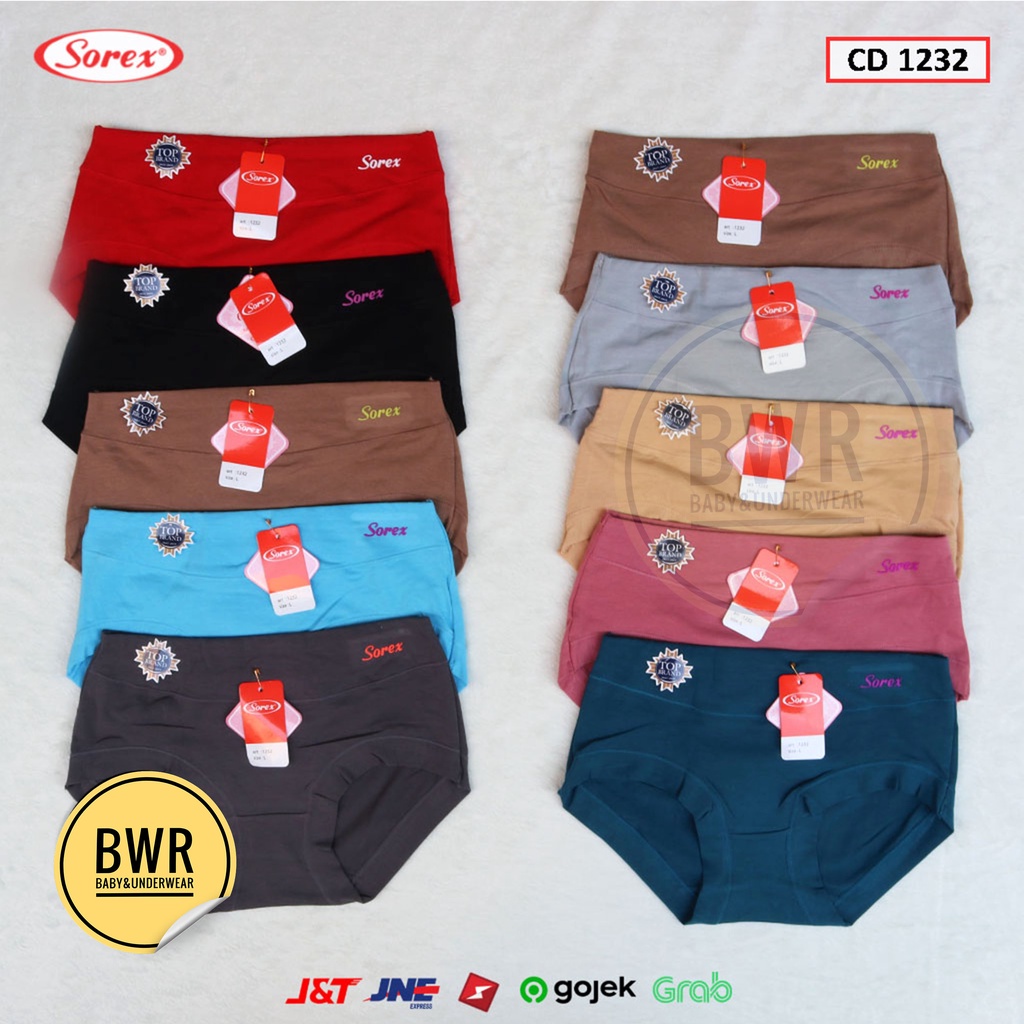 CD Sorex 1232 Soft &amp; Comfort / Celana Dalam Wanita Logo Timbul Katun Lembut | Bwr