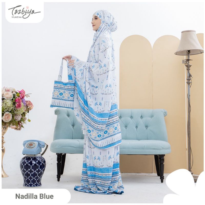 Mukena Tazbiya Nadilla Series Allsize Jumbo Dewasa Katun Rayon Motif