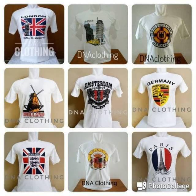 kaos oblong putih negara eropa