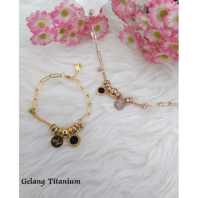 gelang tangan titanium asli model korea terbaru