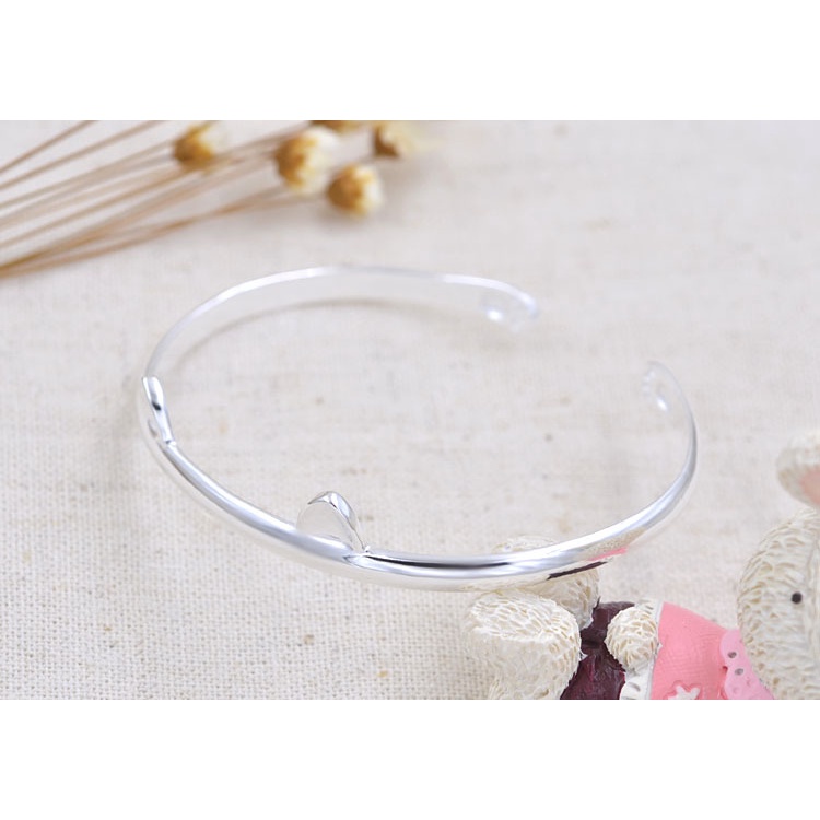 925 Perak gelang untuk wanita Perhiasan Fashion kucing lucu SZ046