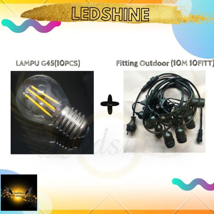 Paket Komplit Kabel Fitting Gantung Lampu Outdoor 10m10fit + lampu