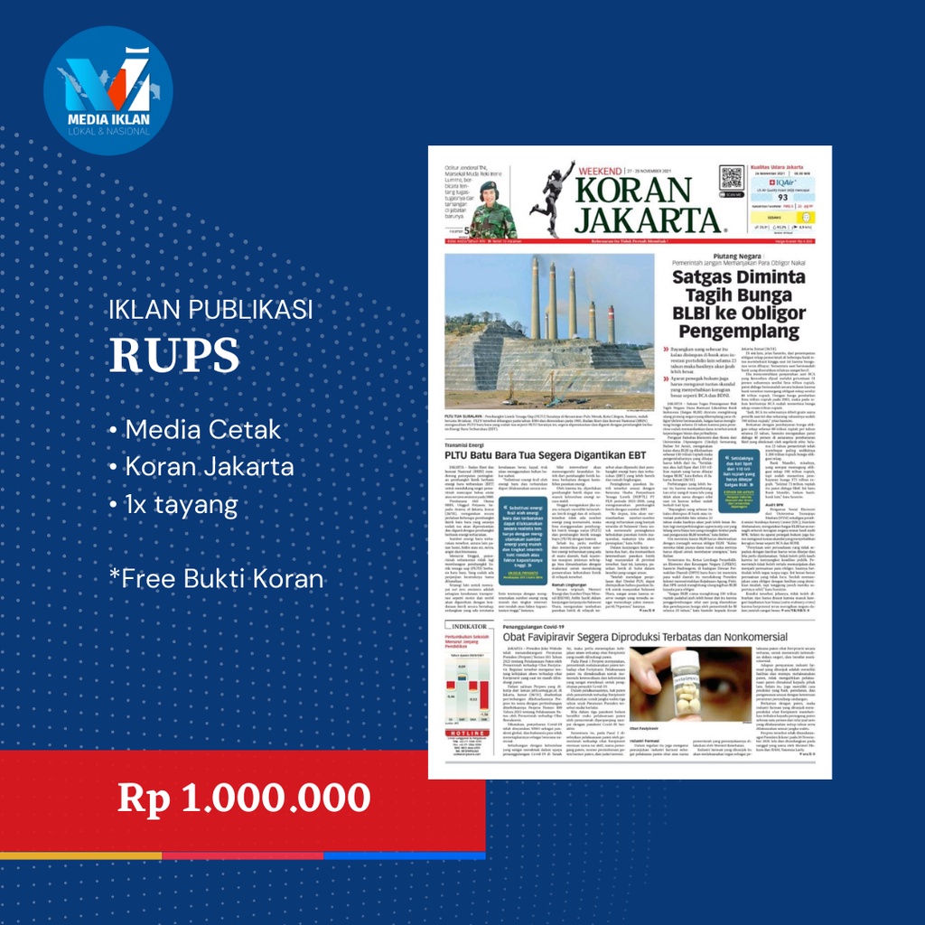 IKLAN KORAN PUBLIKASI RUPS LOKAL JAKARTA
